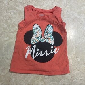 Girls Disney Coral Minnie Mouse Tank Top